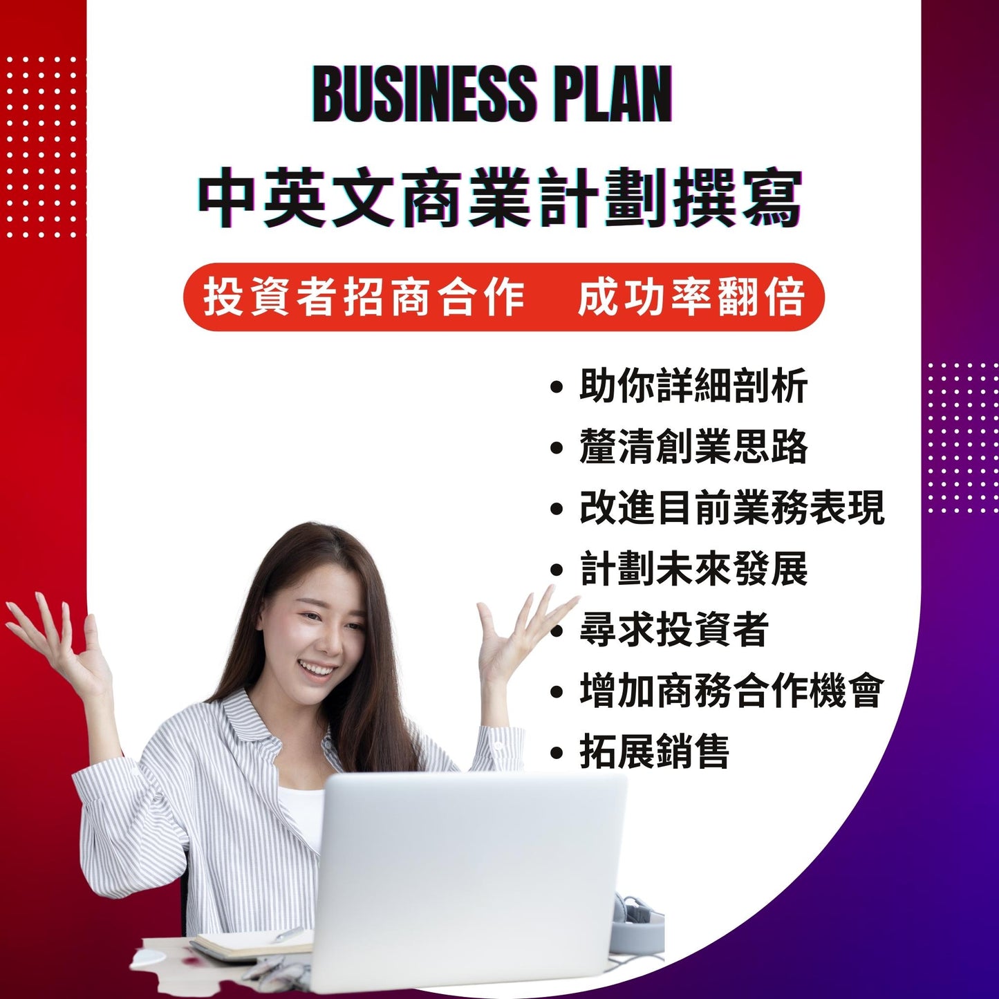 006 | 中英文商業計劃撰寫 ( 投資者 買家接洽 | 移民  )